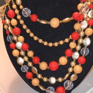 Elegant Multi-Strand Beaded Necklace